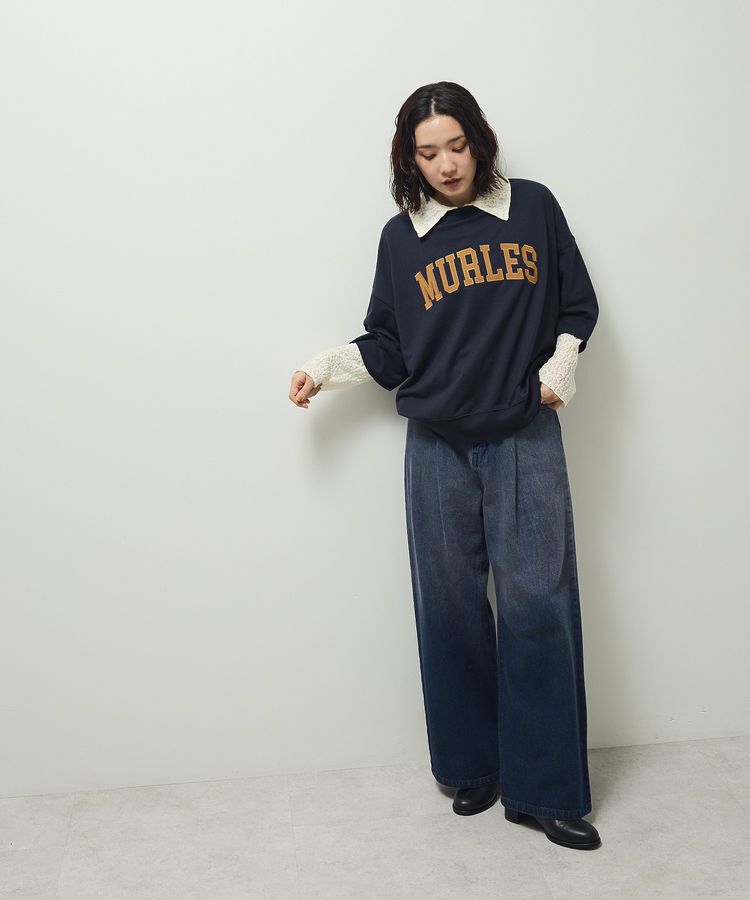 Green Parks「5分袖刺繍ロゴトレTEE」|Tシャツ・カットソー|