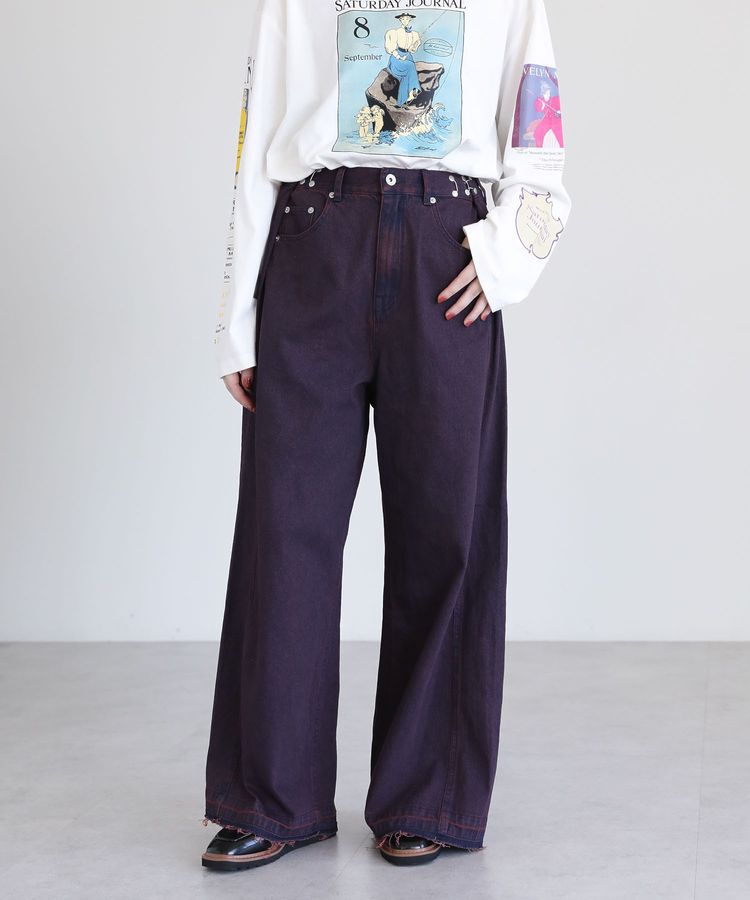 Green Parks「・SUGAR SPOON タックデニムワイドパンツ」|デニム|