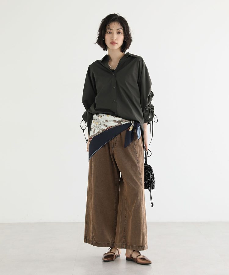 Green Parks「イージーケア袖シャーリングシャツ」|シャツ・ブラウス|