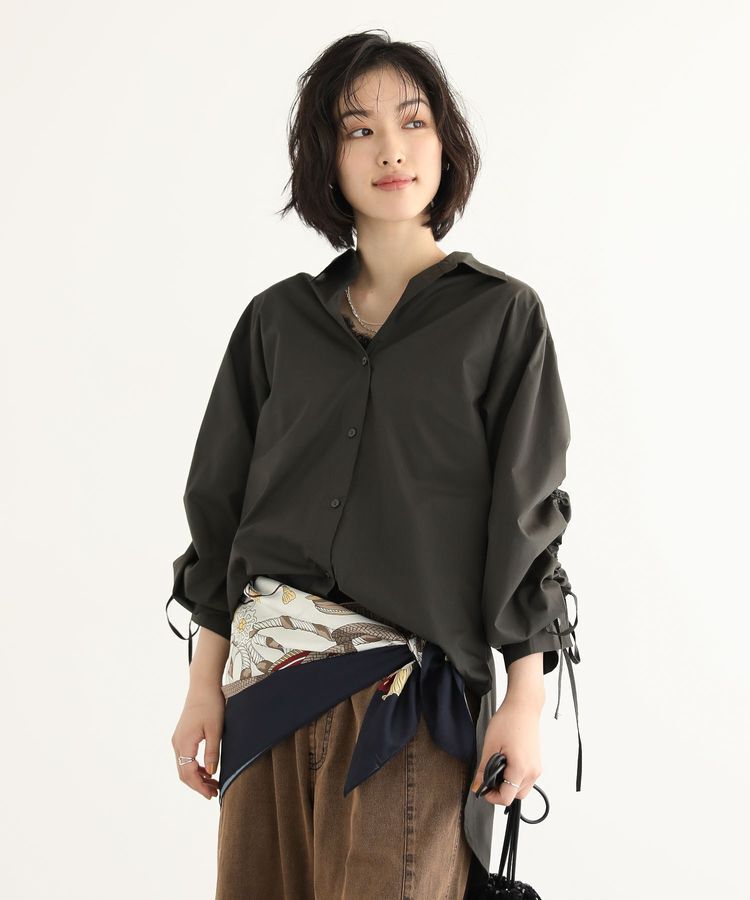 Green Parks「イージーケア袖シャーリングシャツ」|シャツ・ブラウス|