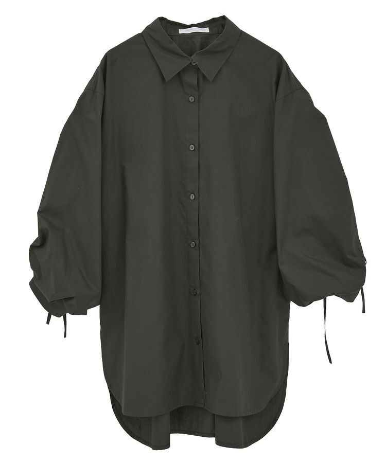 Green Parks「イージーケア袖シャーリングシャツ」|シャツ・ブラウス|