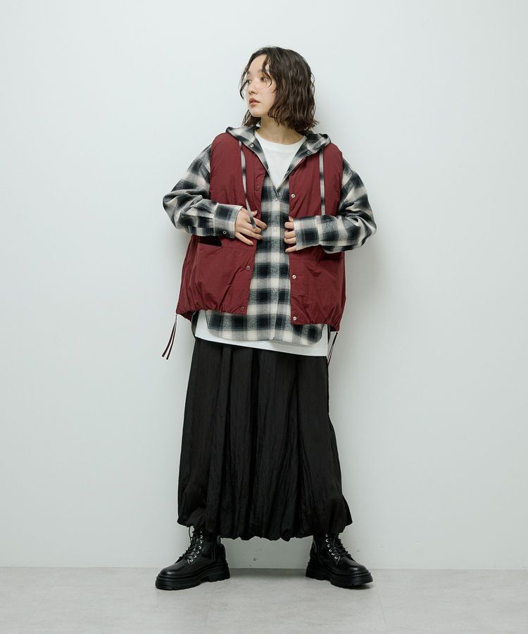 Green Parks「サイドZIP中綿コクーンベスト」|ベスト・ジレ|