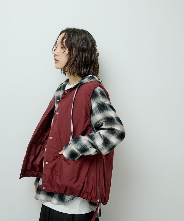 Green Parks「サイドZIP中綿コクーンベスト」|ベスト・ジレ|