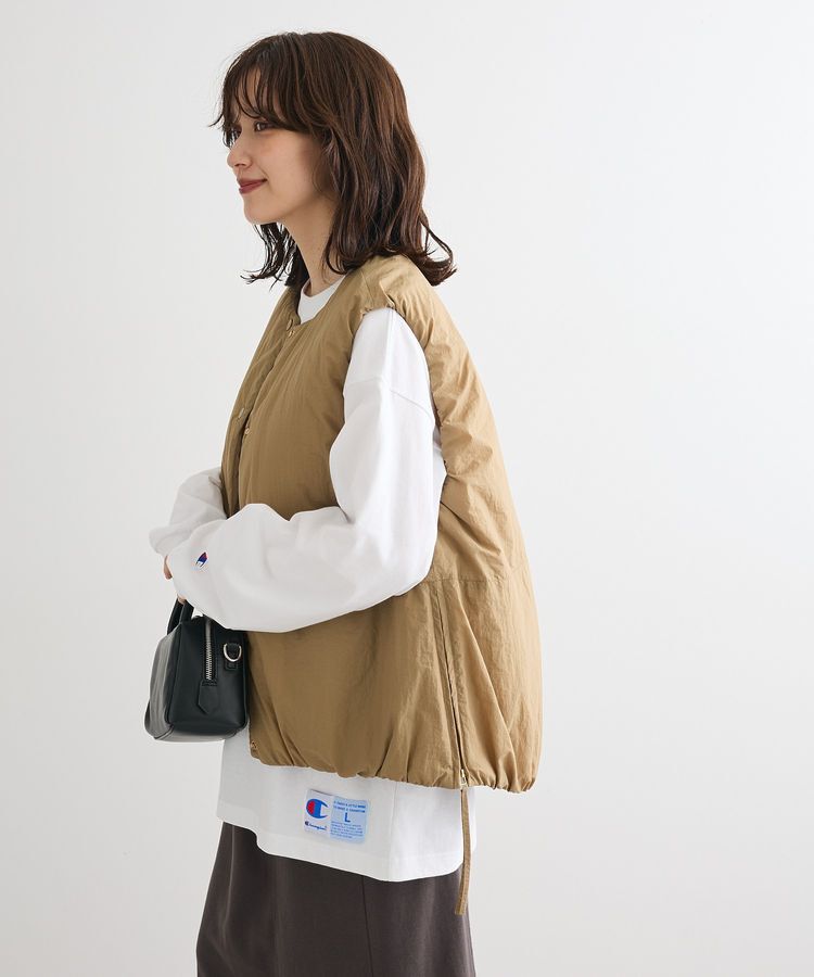 Green Parks「サイドZIP中綿コクーンベスト」|ベスト・ジレ|