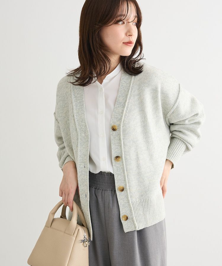 Green Parks「MIXニットカーディガン」|カーディガン|Gray