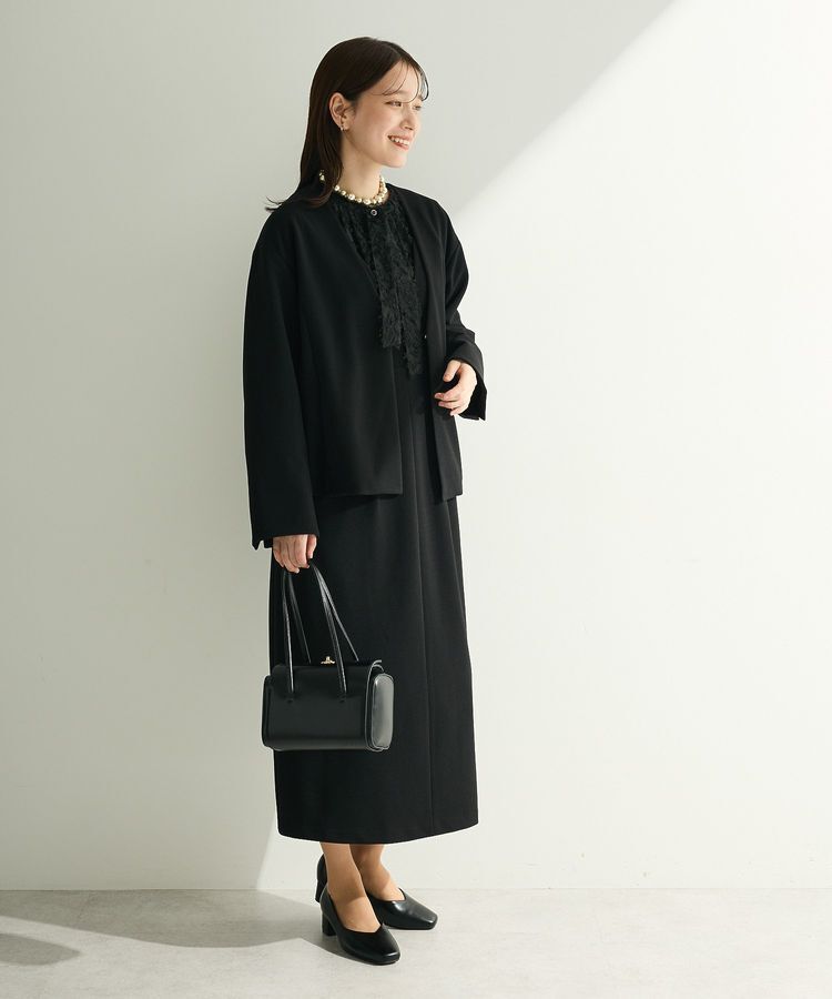 Green Parks「O.洗えてストレッチ Vネックジャンスカ」|ジャンパースカート|