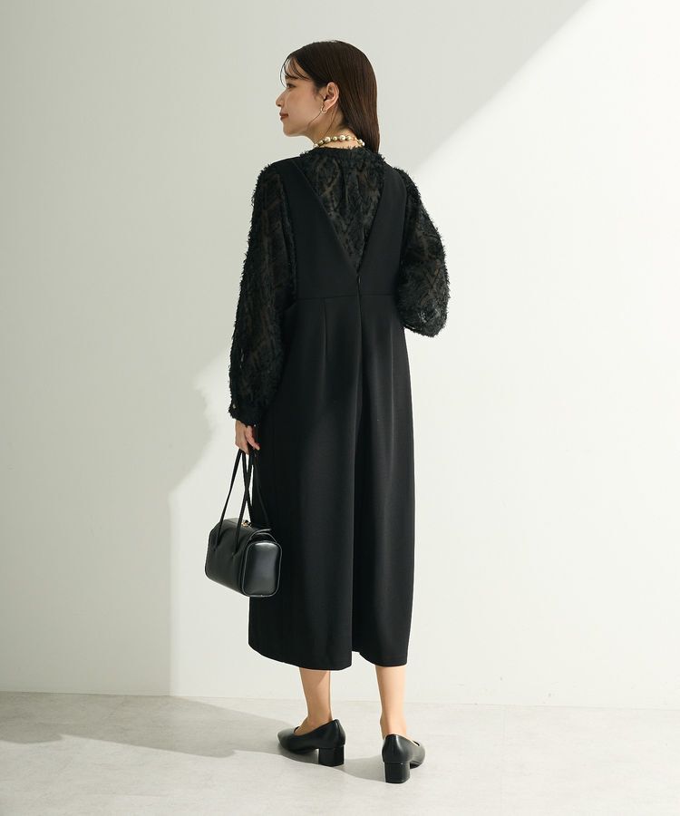 Green Parks「O.洗えてストレッチ Vネックジャンスカ」|ジャンパースカート|