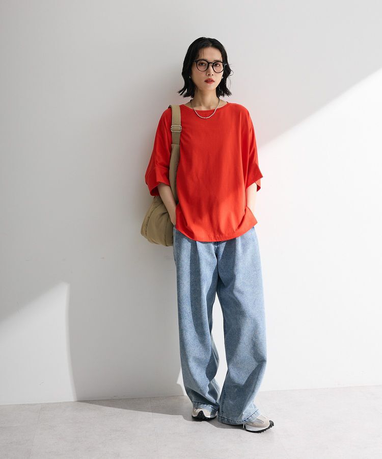 Green Parks「デニムタックワイドパンツ」|デニム|