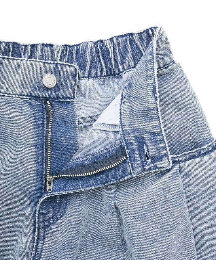 Green Parks「デニムタックワイドパンツ」|デニム|