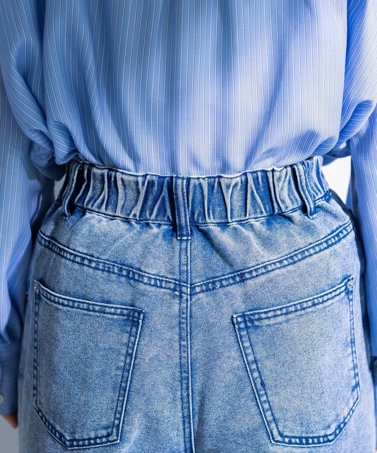 Green Parks「デニムタックワイドパンツ」|デニム|