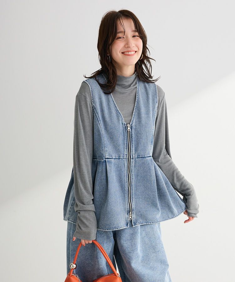 Green Parks「デニムペプラムジレ」|その他|Indigo