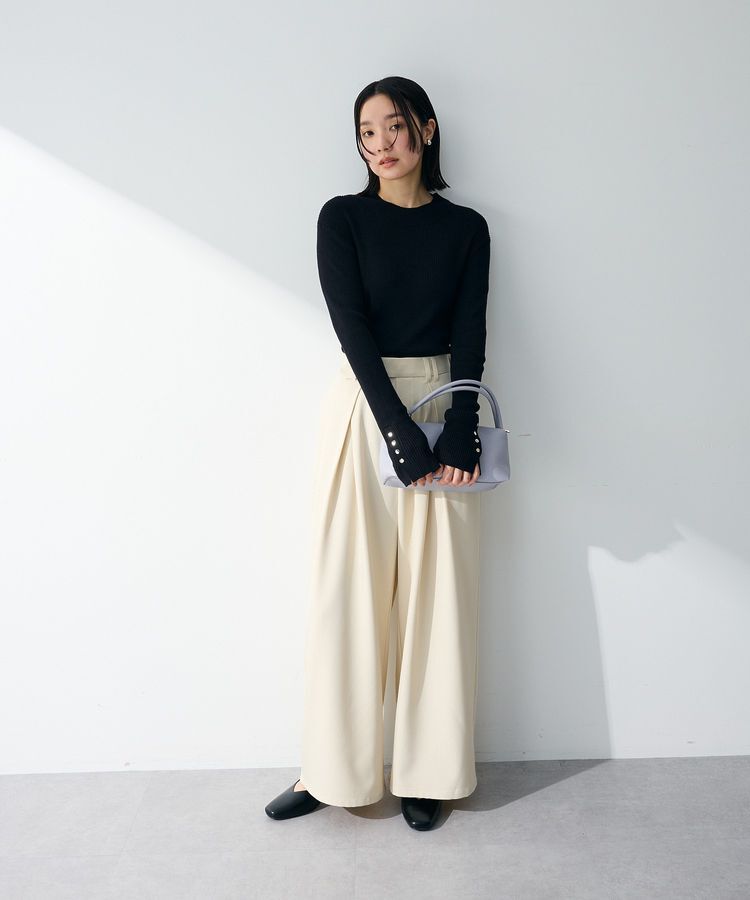 Green Parks「袖口金釦リブニットプルオーバー」|ニット・セーター|