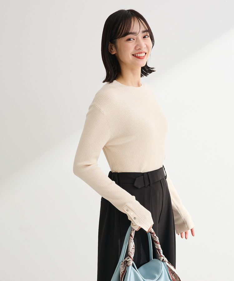 Green Parks「袖口金釦リブニットプルオーバー」|ニット・セーター|