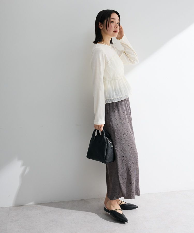 Green Parks「オーガンジービスチェドッキングプルオーバー」|Tシャツ・カットソー|