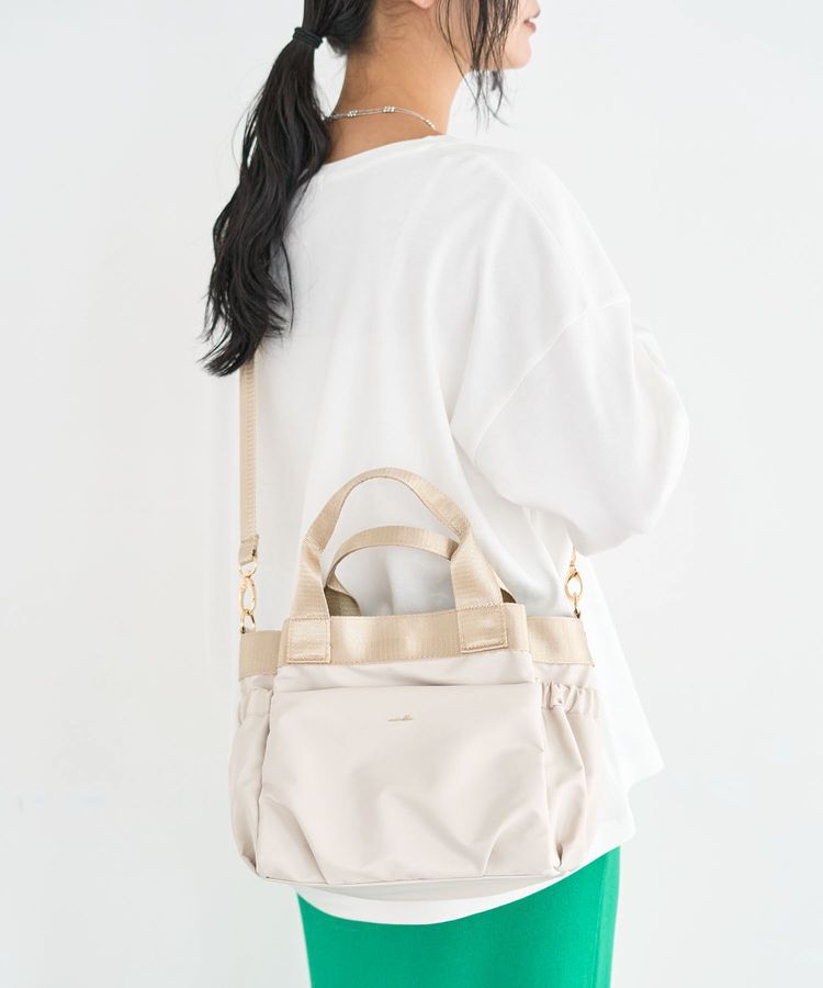 Green Parks「andmikka.2WAYベルトトートバッグ」|トートバッグ|Light beige