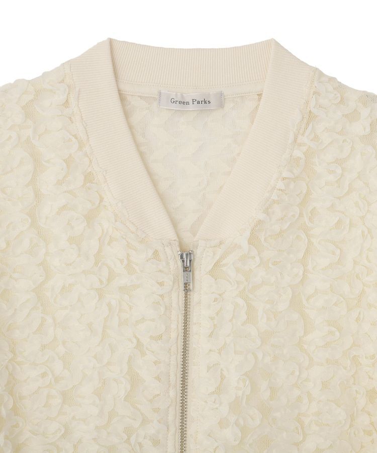 Green Parks「フラワー柄チュールブルゾン」|ブルゾン・スタジャン|