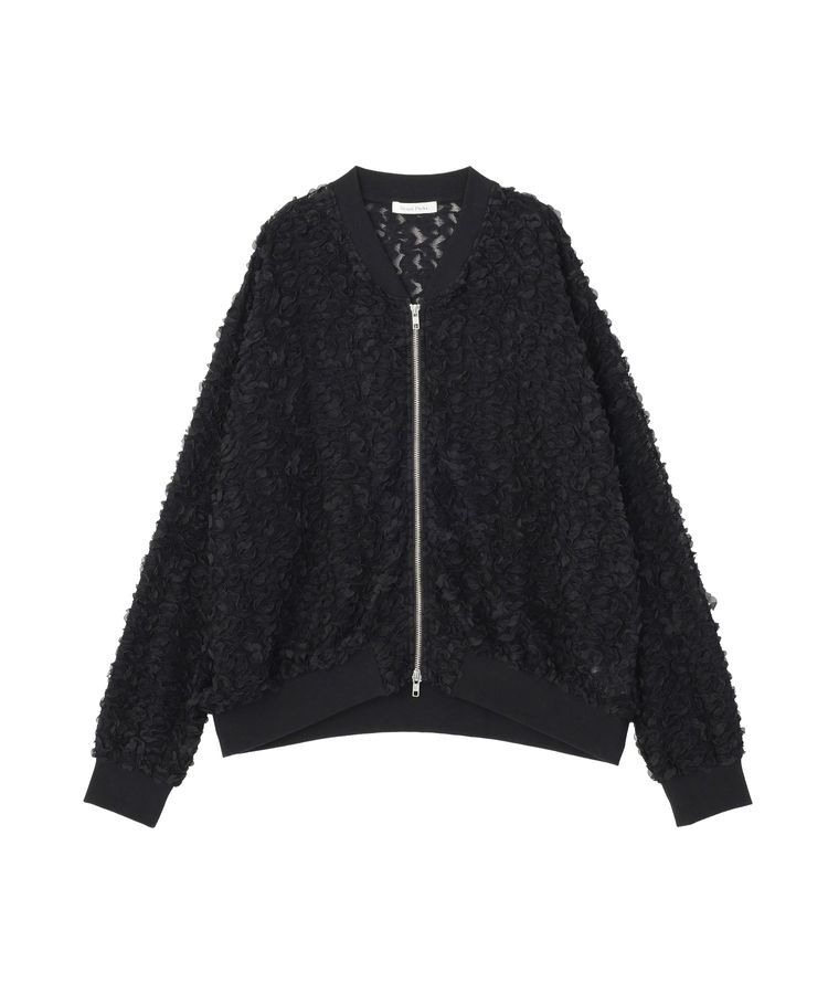 Green Parks「フラワー柄チュールブルゾン」|ブルゾン・スタジャン|