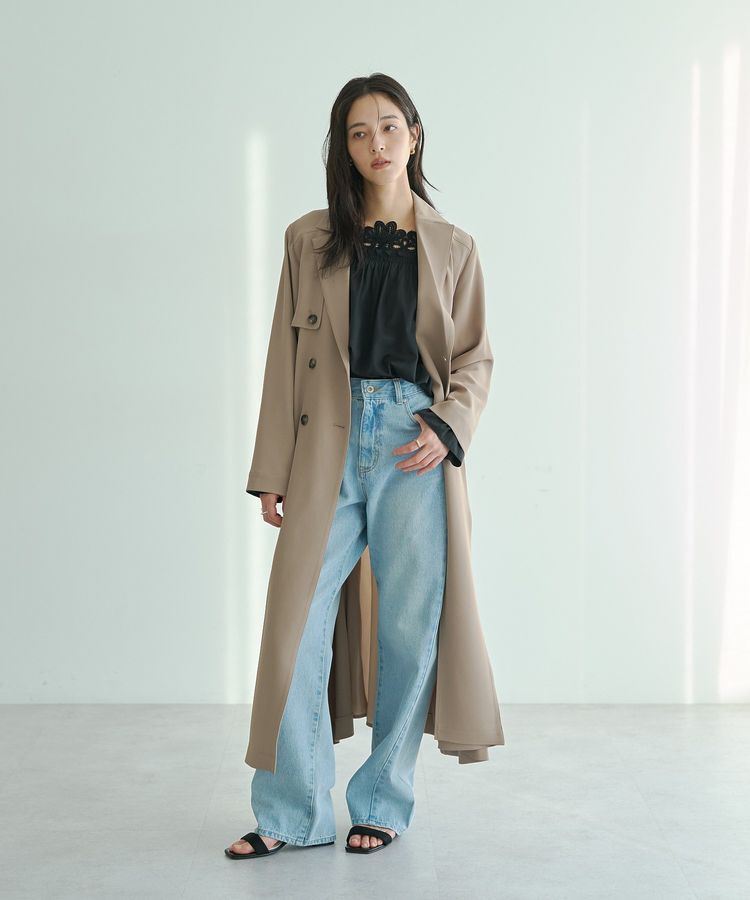 YECCA VECCA「【UVカット/花粉ガード】素材MIXトレンチコート」|トレンチコート|