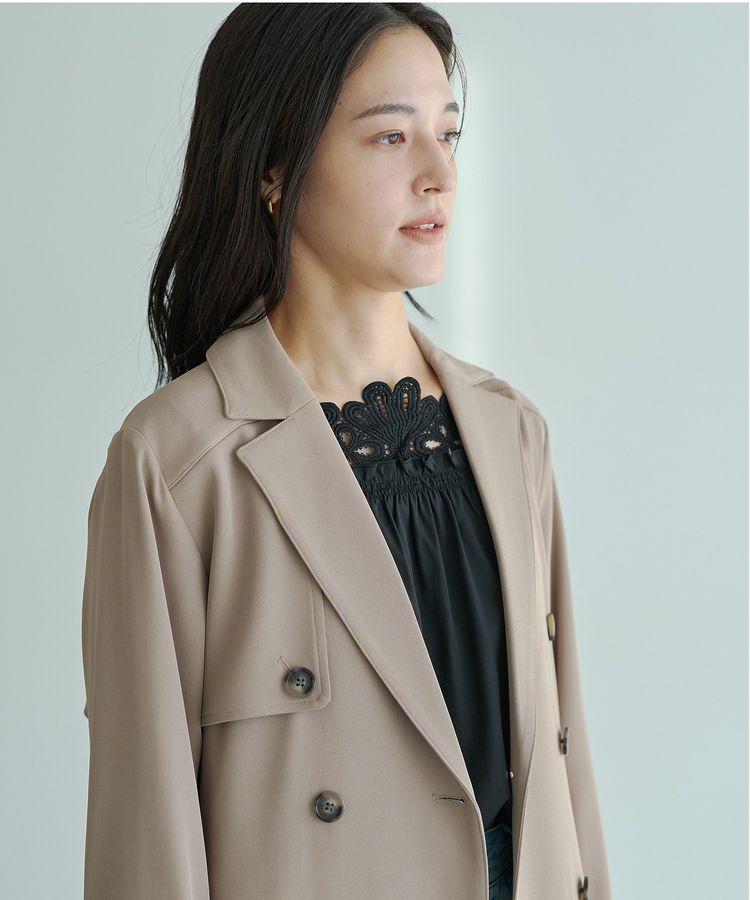 YECCA VECCA「【UVカット/花粉ガード】素材MIXトレンチコート」|トレンチコート|