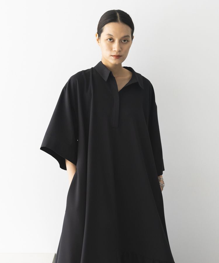 GARAGE OF GOOD CLOTHING「無地アシンメトリー７分袖ワンピース」|ワンピース|