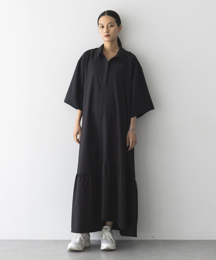 GARAGE OF GOOD CLOTHING「無地アシンメトリー７分袖ワンピース」|ワンピース|