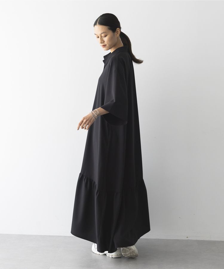 GARAGE OF GOOD CLOTHING「無地アシンメトリー７分袖ワンピース」|ワンピース|