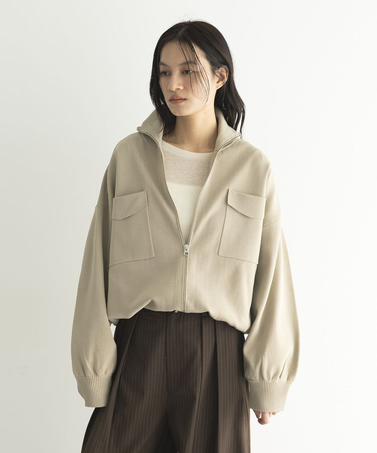 GARAGE OF GOOD CLOTHING「総針ニットWzipブルゾン2」|ブルゾン・スタジャン|Light beige