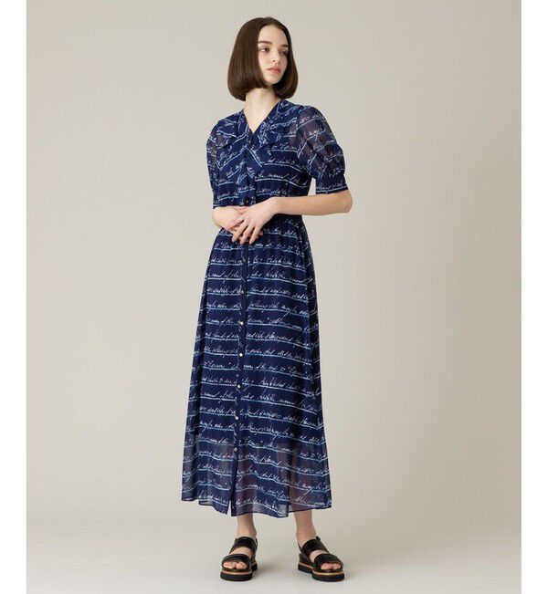 LOULOU WILLOUGHBY「【LOULOU WILLOUGHBY】RATTIレタードボーダーワンピース」|ワンピース|