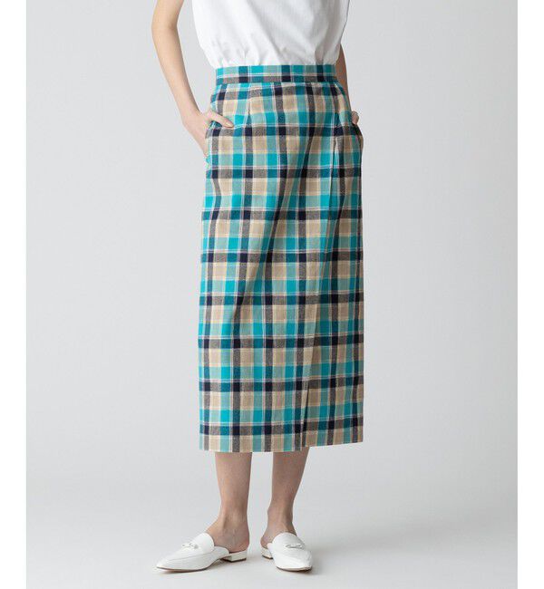 allureville「テクニカルチェックタイトスカート」|タイト|