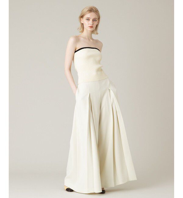 LOULOU WILLOUGHBY「【LOULOU WILLOUGHBY】ジョーゼットタックワイドパンツ」|その他|