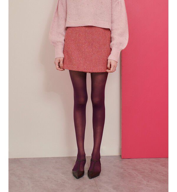 LOULOU WILLOUGHBY「【LOULOU WILLOUGHBY】MAGEE ヘリンボンスカンツ」|その他|ピンク