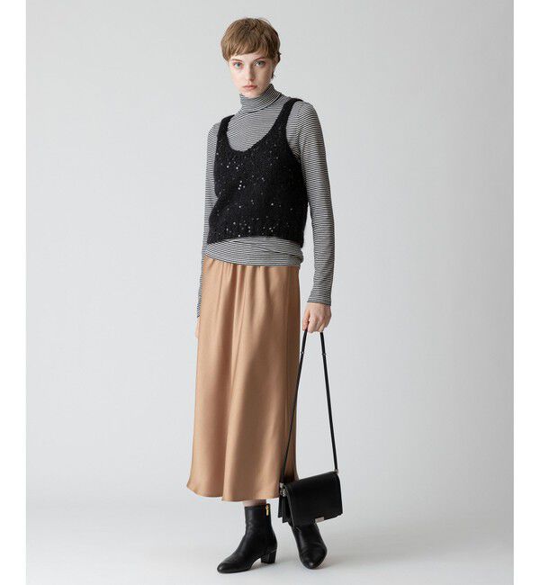 allureville「サテンバイヤスナロースカート」|スカート|