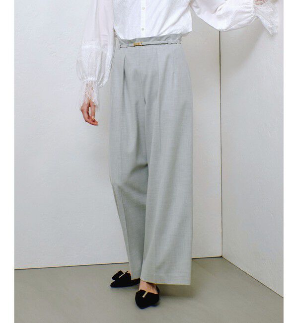 allureville「ポリエステル/Wストレッチタックパンツ」|チノ|