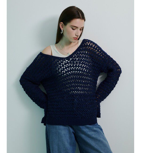 allureville「テープヤーンハンドニットプルオーバー」|ニット・セーター|