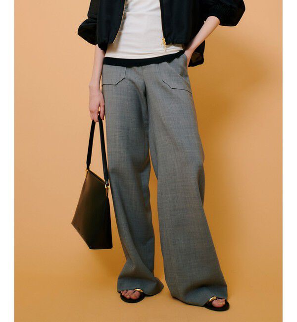 allureville「T/W 2WAYバイヤスワイドパンツ」|サルエル|グレー
