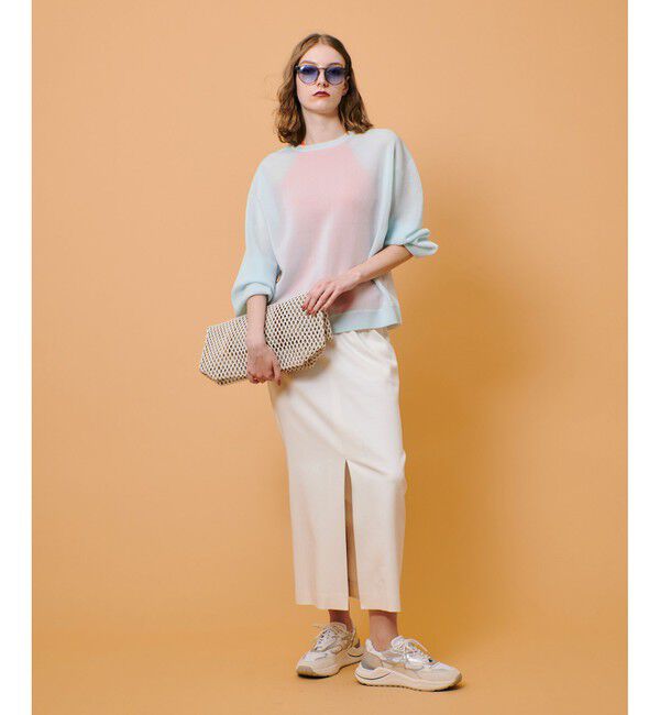 allureville「デニムライクスリットスカート」|タイト|