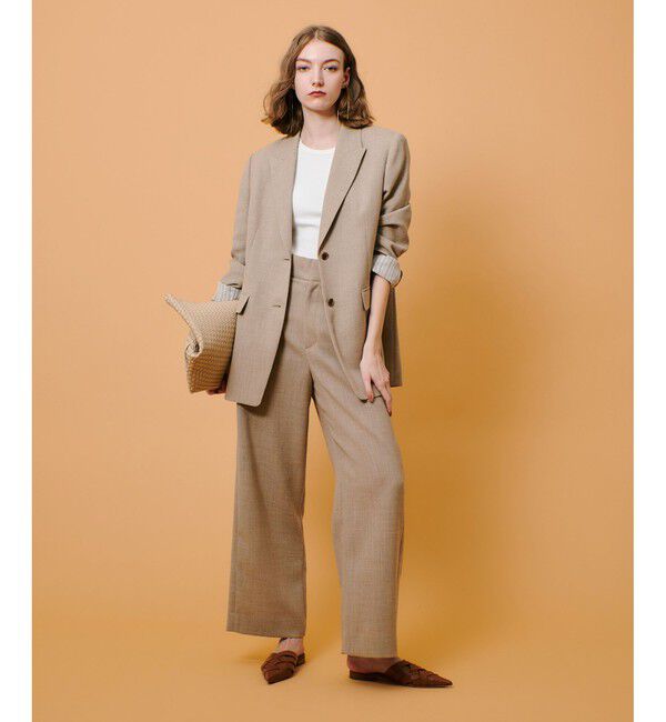 allureville「リネンライクタックワイドパンツ」|チノ|