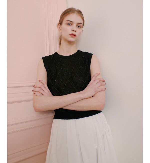 LOULOU WILLOUGHBY「【LOULOU WILLOUGHBY】シークインエンブロイダリープルオーバー」|ニット・セーター|