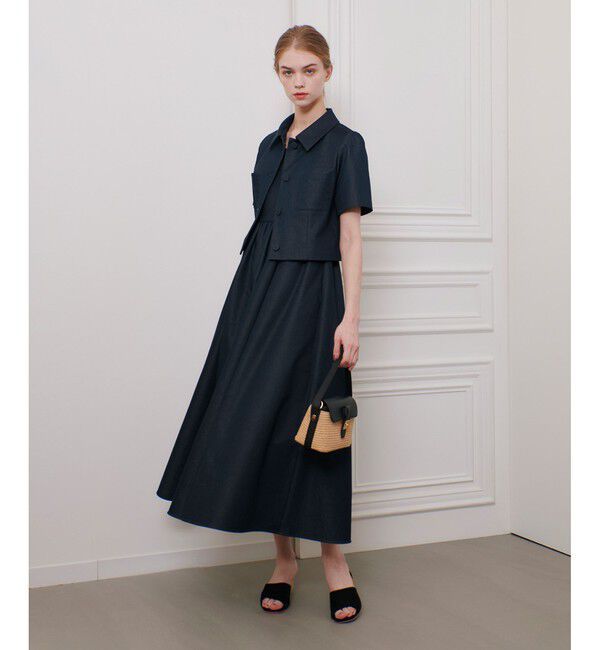 LOULOU WILLOUGHBY「【LOULOU WILLOUGHBY】シャンブレー半袖ジャケット」|テーラードジャケット|