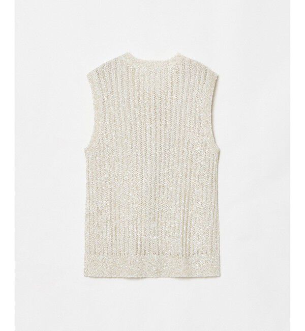 allureville「スパンコールメッシュプルオーバー」|ニット・セーター|