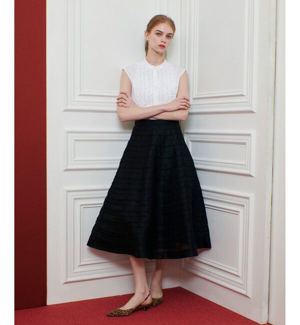 LOULOU WILLOUGHBY「【LOULOU WILLOUGHBY】ダブルラッセルステッチスカート」|スカート|