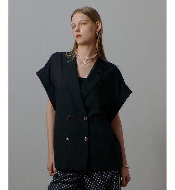 allureville「スラブメッシュフレンチスリーブジャケット」|テーラードジャケット|