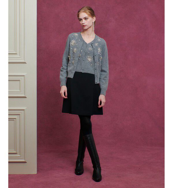 LOULOU WILLOUGHBY「【LOULOU WILLOUGHBY】ビーズフラワーカーディガン」|カーディガン|