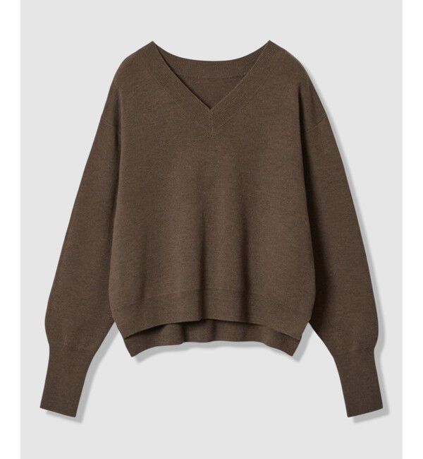 allureville「ウールスムース2WAYネックプルオーバー」|ニット・セーター|ダークブラウン