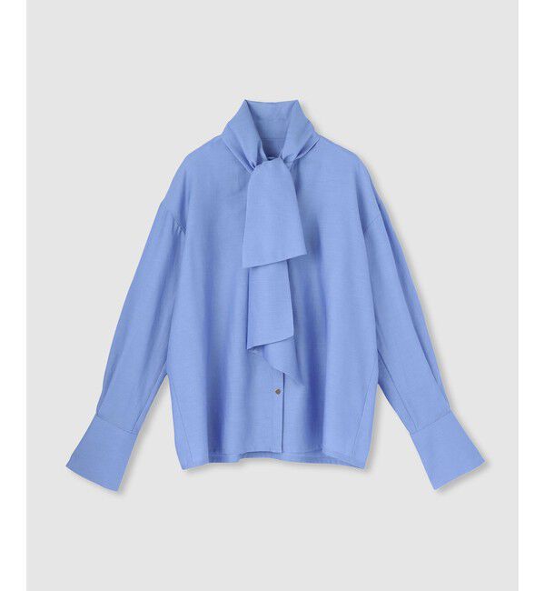 allureville「キュプラコットンビッグタイブラウス」|シャツ・ブラウス|サックス