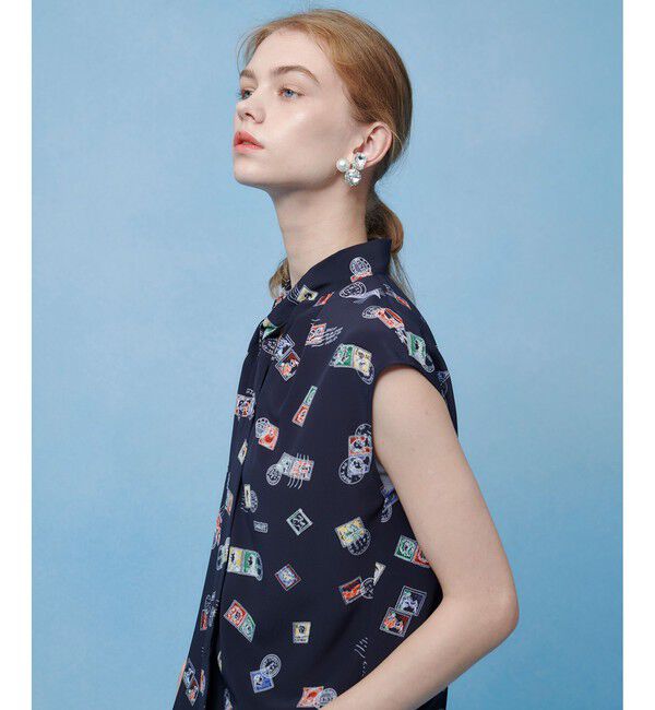 LOULOU WILLOUGHBY「WEB 一部店舗限定【LOULOU WILLOUGHBY】レタープリントリボンブラウス」|シャツ・ブラウス|