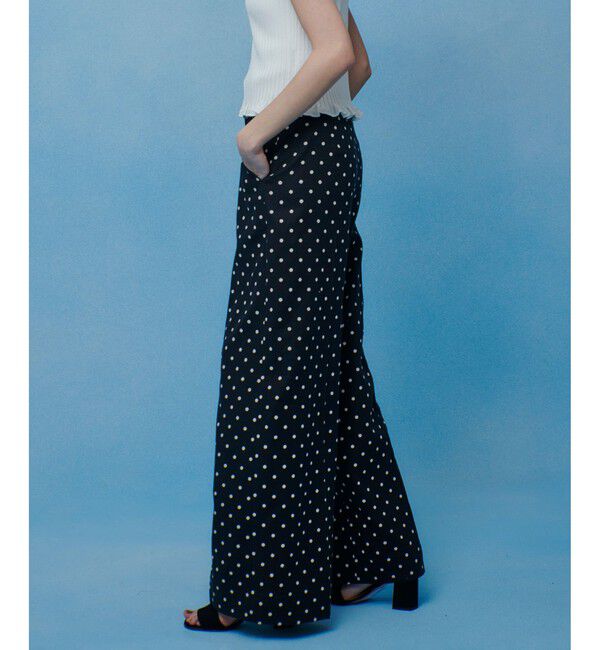 LOULOU WILLOUGHBY「【LOULOU WILLOUGHBY】リネン混ドットワイドパンツ」|チノ|