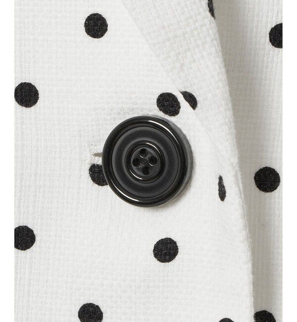 LOULOU WILLOUGHBY「【LOULOU WILLOUGHBY】リネン混ドットハーフスリーブジャケット」|テーラードジャケット|