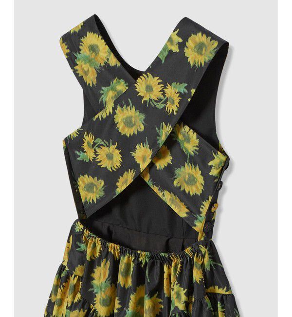 LOULOU WILLOUGHBY「 WEB 一部店舗限定【LOULOU WILLOUGHBY】サンフラワープリントバッククロスワンピース」|ワンピース|