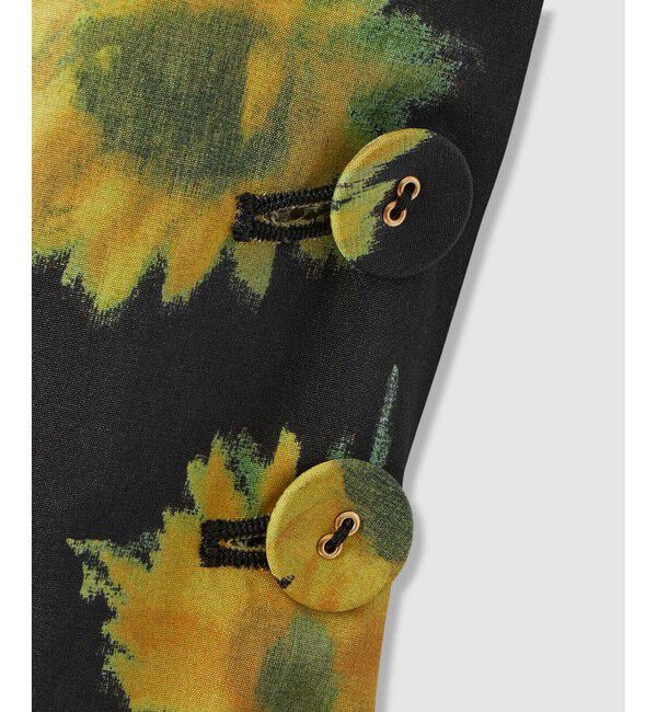 LOULOU WILLOUGHBY「 WEB 一部店舗限定【LOULOU WILLOUGHBY】サンフラワープリントバッククロスワンピース」|ワンピース|